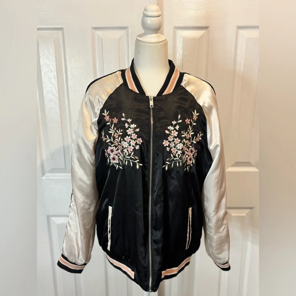 Satin Bomber Jacket - Picture 1 of 4
